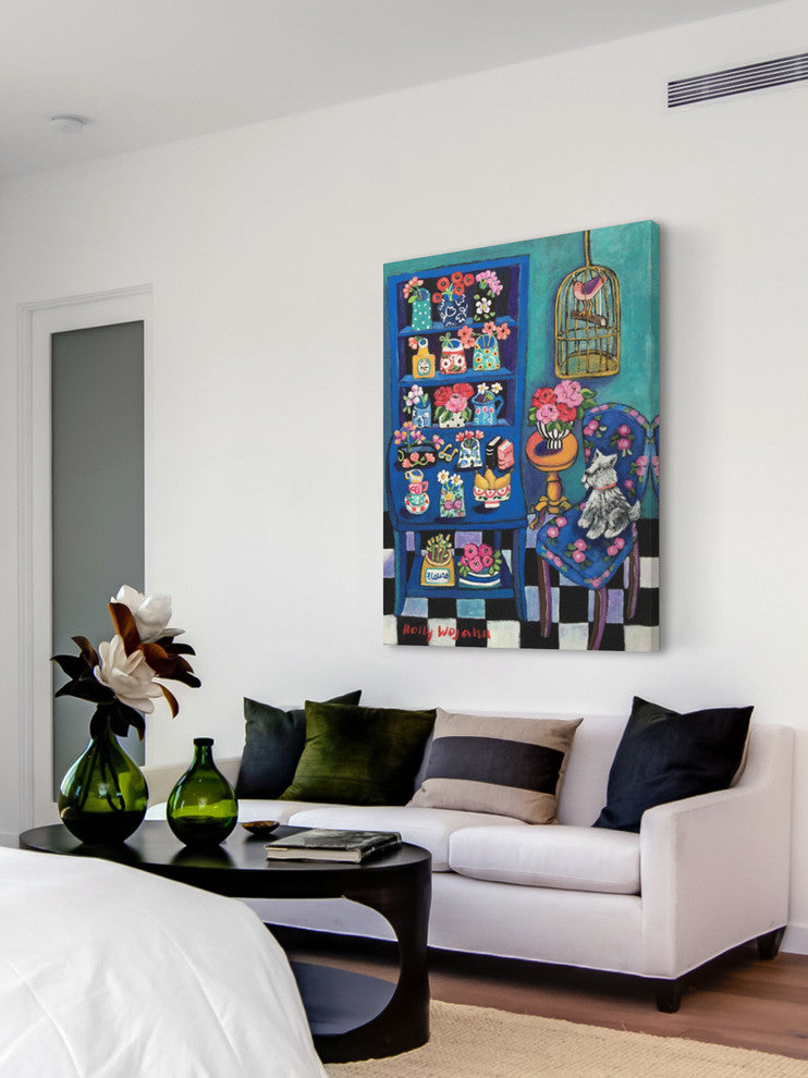Marmont Hill, "Sitting with the Flowers" by Holly Wojahn Wrapped Canvas, 30x45