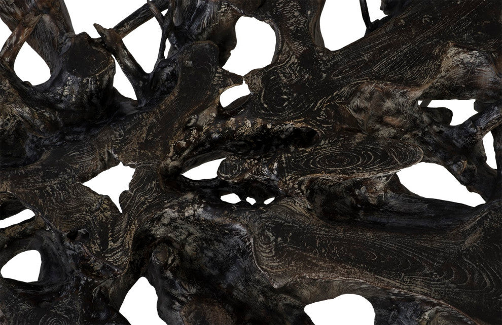 Round Top Coffee Table, Black Wash