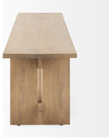 Aida Light Brown Solid Wood Dining Bench