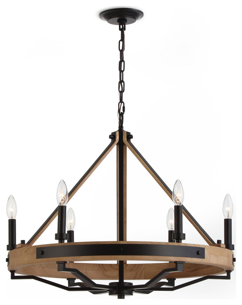 Savannah 6 Light Chandelier Matte Black