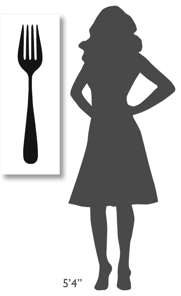 "Mealtime: Black on White - Fork" Digital Paper Print by BG.Studio, 14"x38"