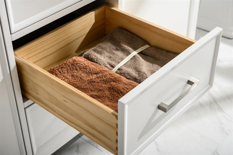 60" Double Sink Vanity Cabinet, Carrara White Top, White