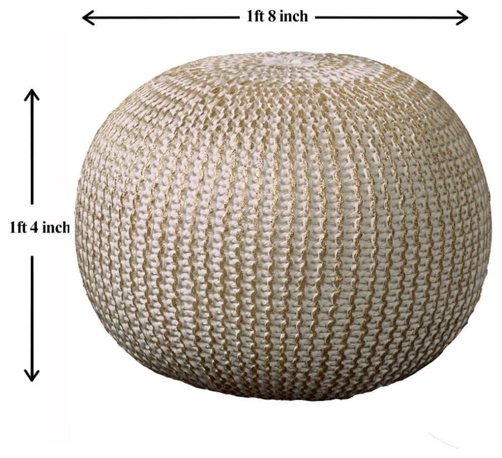 Bone Gold Pouf