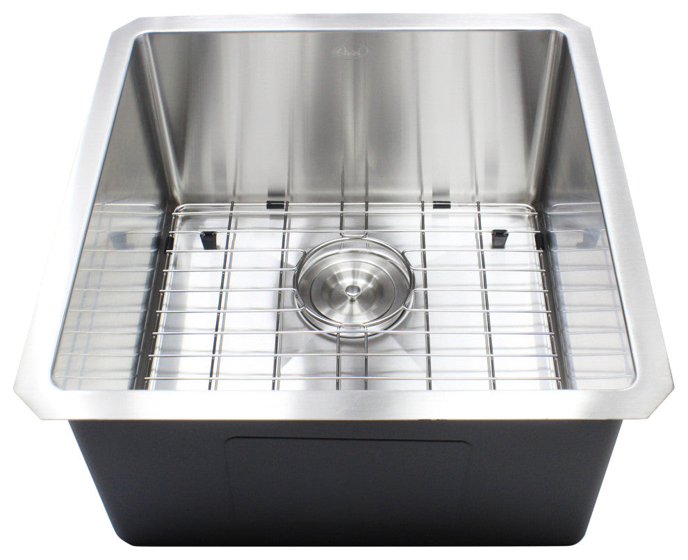 18" 16 Gauge Undermount Single Bowl Stainless Steel Sink Package