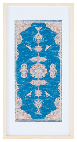 Safavieh Chartrelle 29" Blue/Pink Framed Textile Wall Art