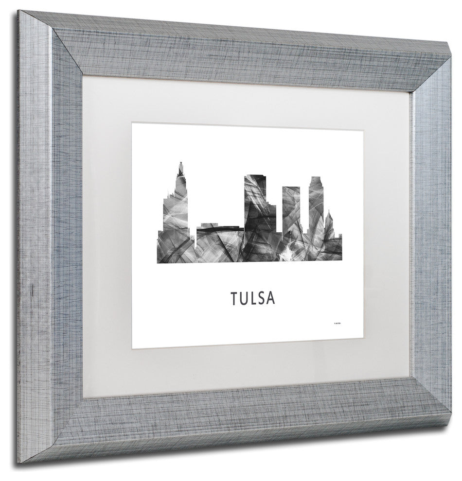 Marlene Watson 'Tulsa Oklahoma Skyline' Matted Art, Silver Frame, White, 14x11