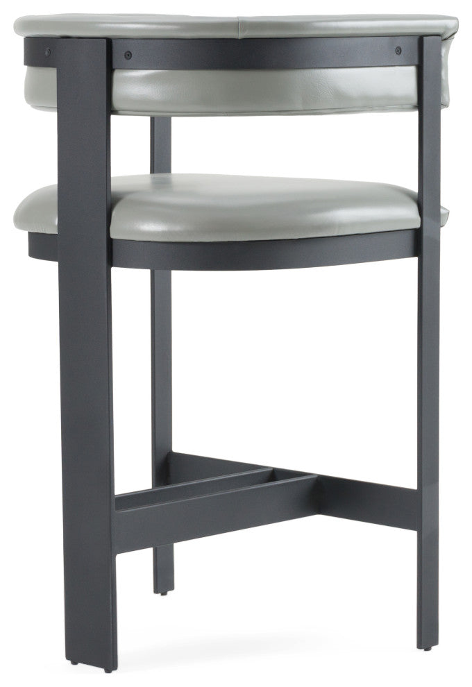 Modrest Boswell Modern Grey Faux Leather + Black Counter Chair