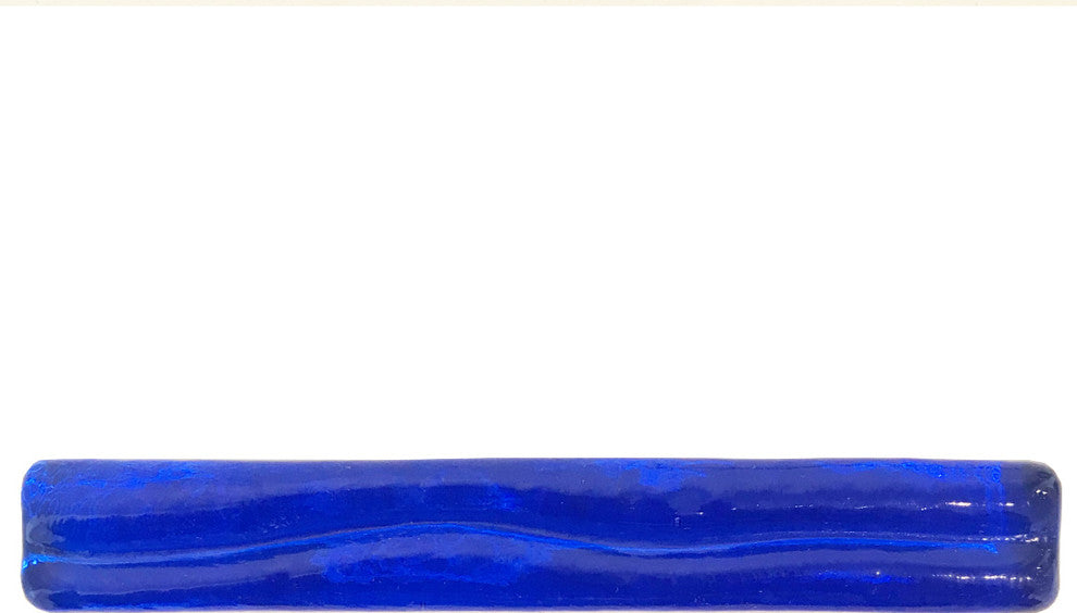 1x6 Wave Hand Poured Glass Tile, Cobalt
