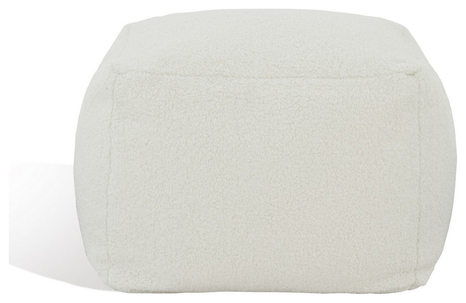 Safavieh Couture Samuels Boucle Pouf, White