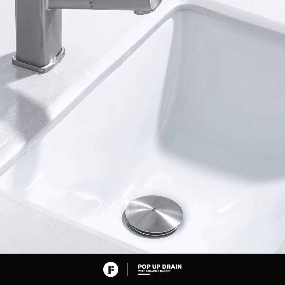 Pop Up Drain With Strainer Basket, Satin Nickel