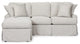 Slipcover for T Cushion Sectional Sofa with Chaise Light Gray