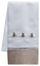 Combo Linen Hand Towel, Three Napoleon Bees, Duck Egg Blue