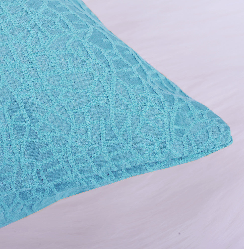 Angola Jacquard Pillow Shell and Valance Set, Crystal Blue, Pillow