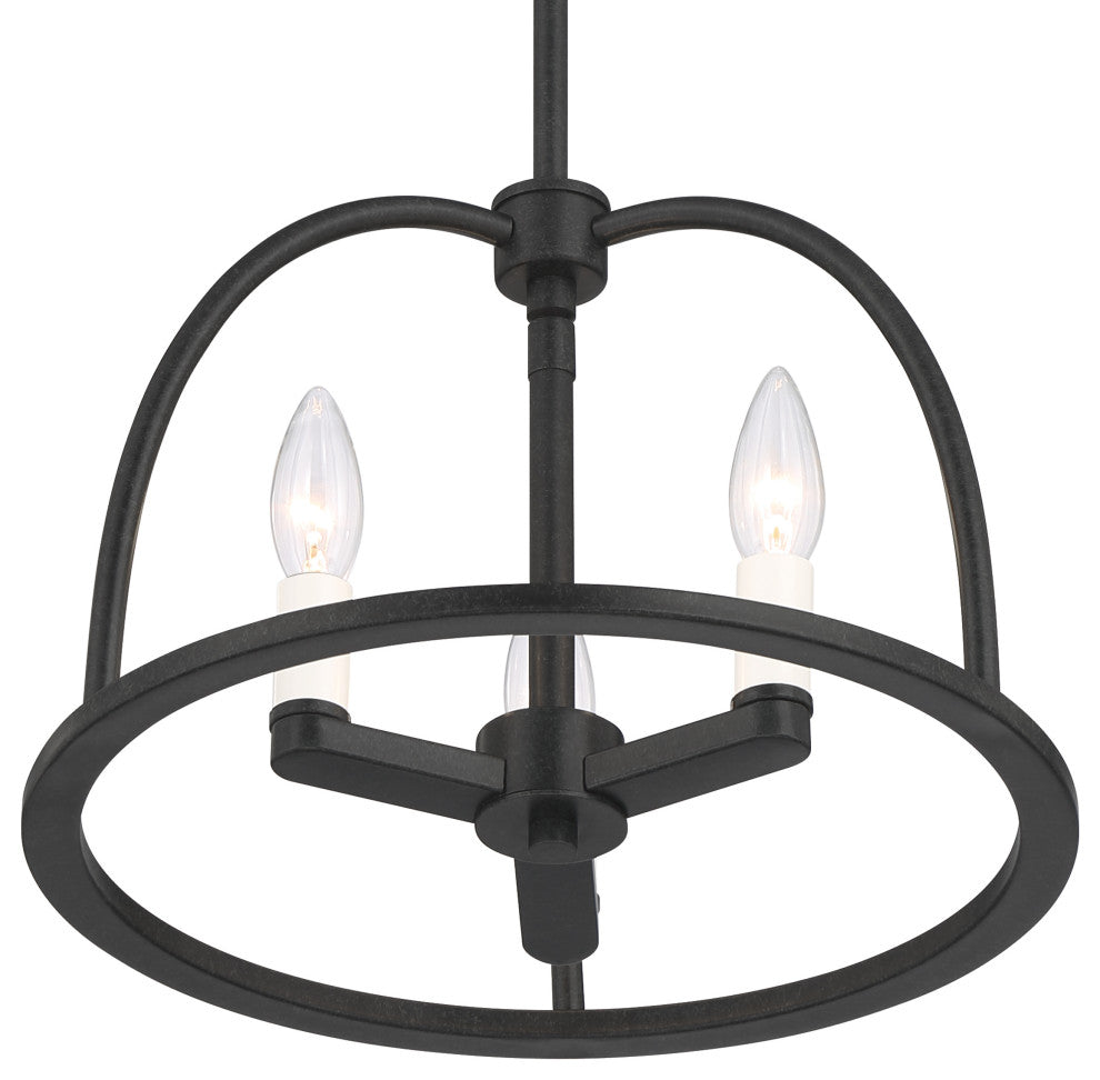 Abbott 3-Light Black Chandelier