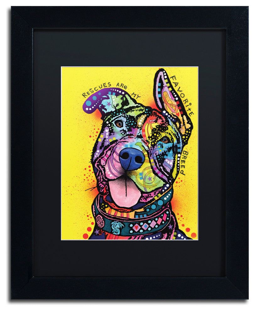 Dean Russo 'My Favorite Breed' Art, Black Frame, Black Matte, 14"x11"