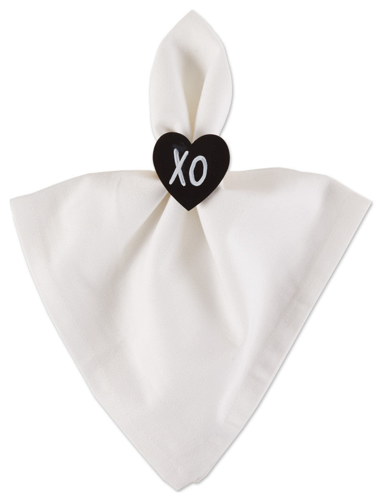 Heart Chalkboard Napkin Ring (Set of 6)