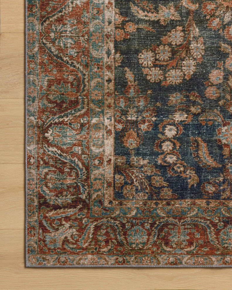 Chris Loves Julia x Loloi Jules Ocean / Spice 3'-6" x 5'-6" Area Rug