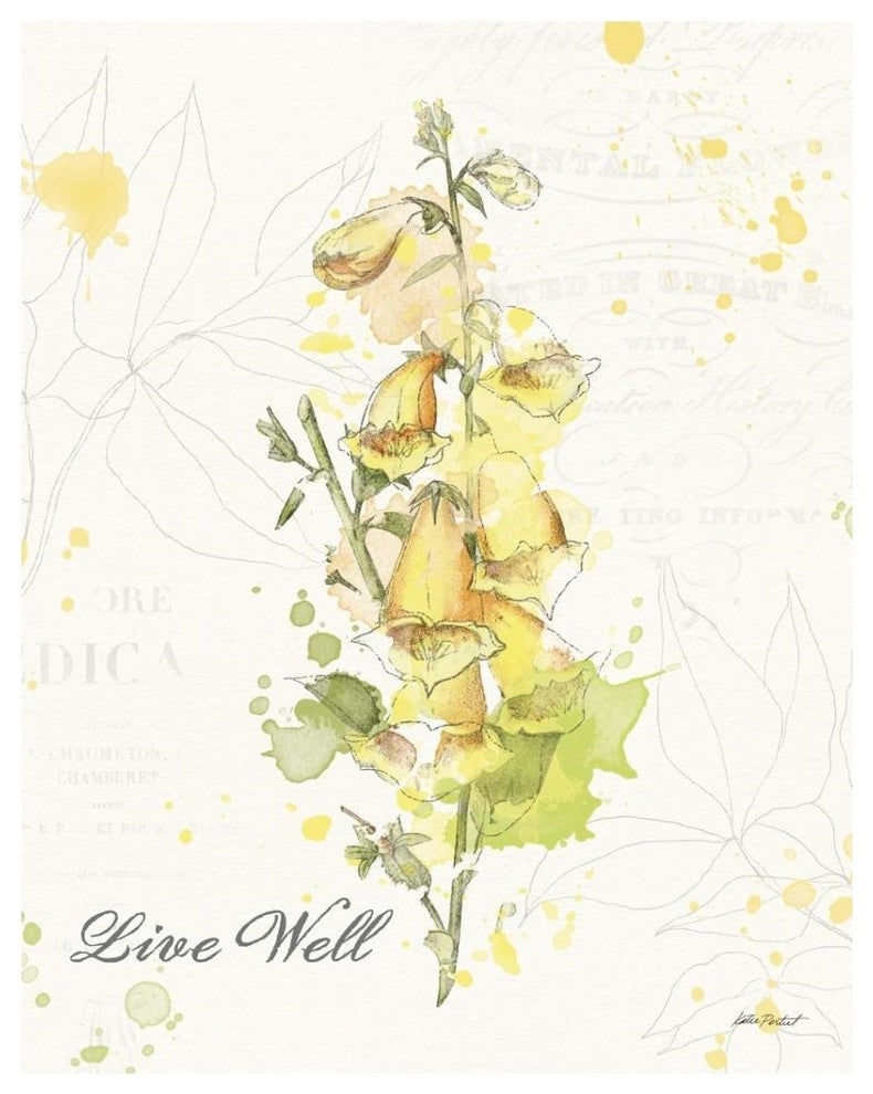 "Floral Splash IV Live Well" Digital Paper Print by Katie Pertiet, 30"x37"