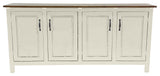 70" Modern Sideboard Buffet, Soft White