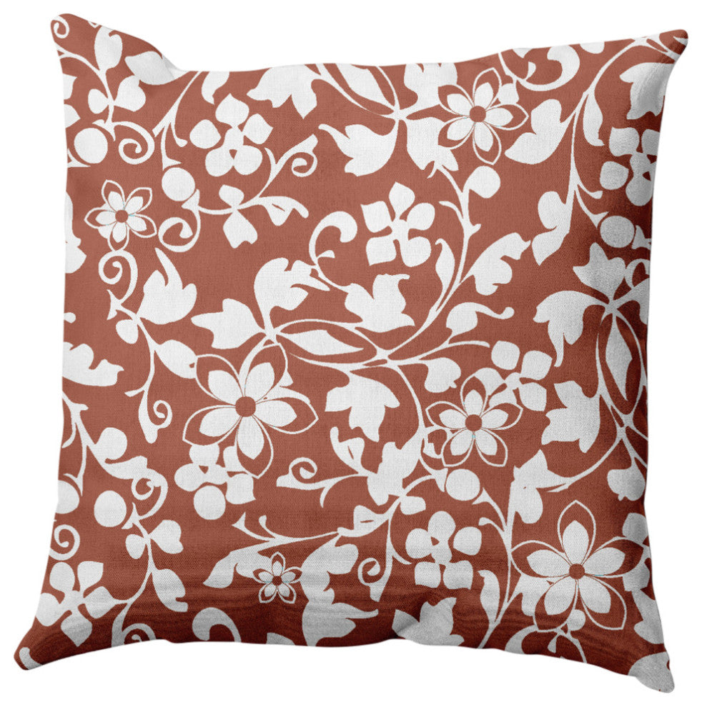Evelyn Decorative Throw Pillow, Rust, 16"x16"