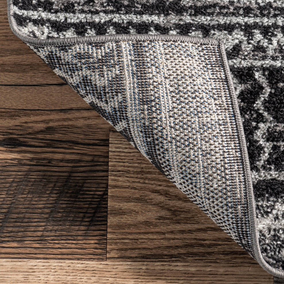 Nuloom Nova Stripes Contemporary Area Rug, Dark Grey 4'x6'