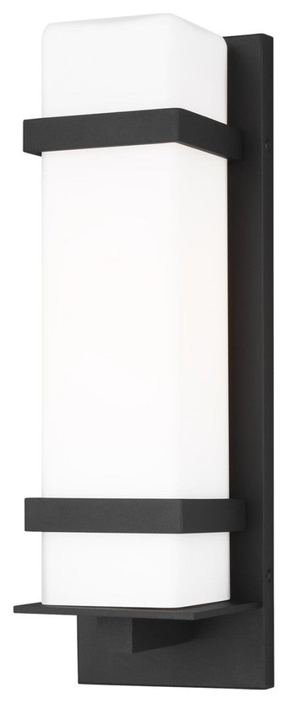 Sea Gull Alban Medium 1-Light Outdoor Barn Light Wall Lantern Black