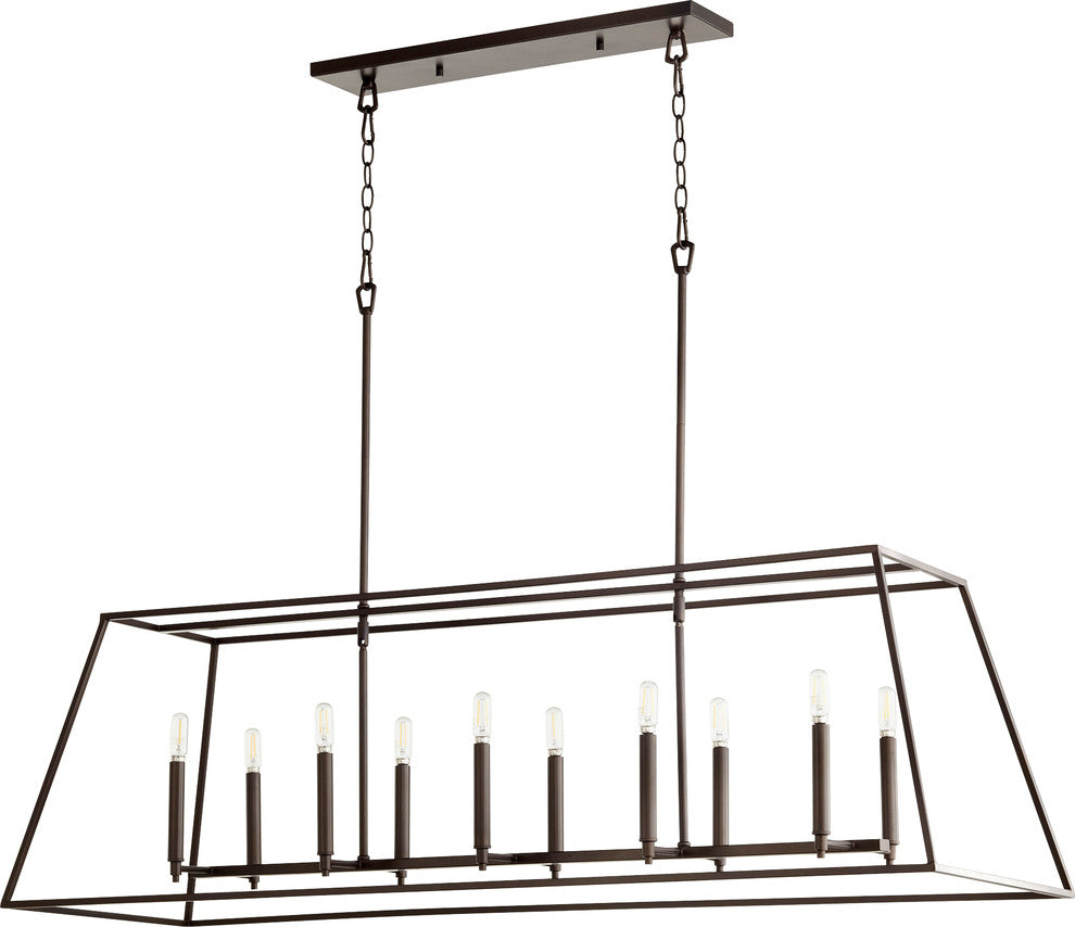 Gabriel 10-Light Linear Entry, Oiled Bronze