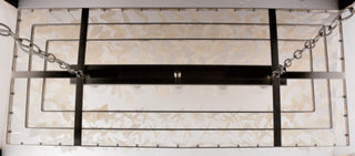 Elsa Capiz Shell 36" Rectangular Pendant, Satin Nickel