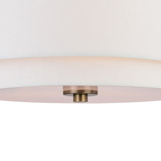 Burnaby Mid-Century Drum Semi Flush Ceiling Light, Matte Brass, 16"Wx9"Hx16"D