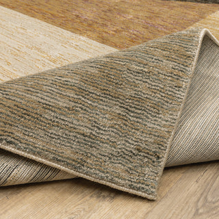Sadie Layered Triangles Gold/Multi Area Rug, Gold/Multi, 6'7"x9'6"