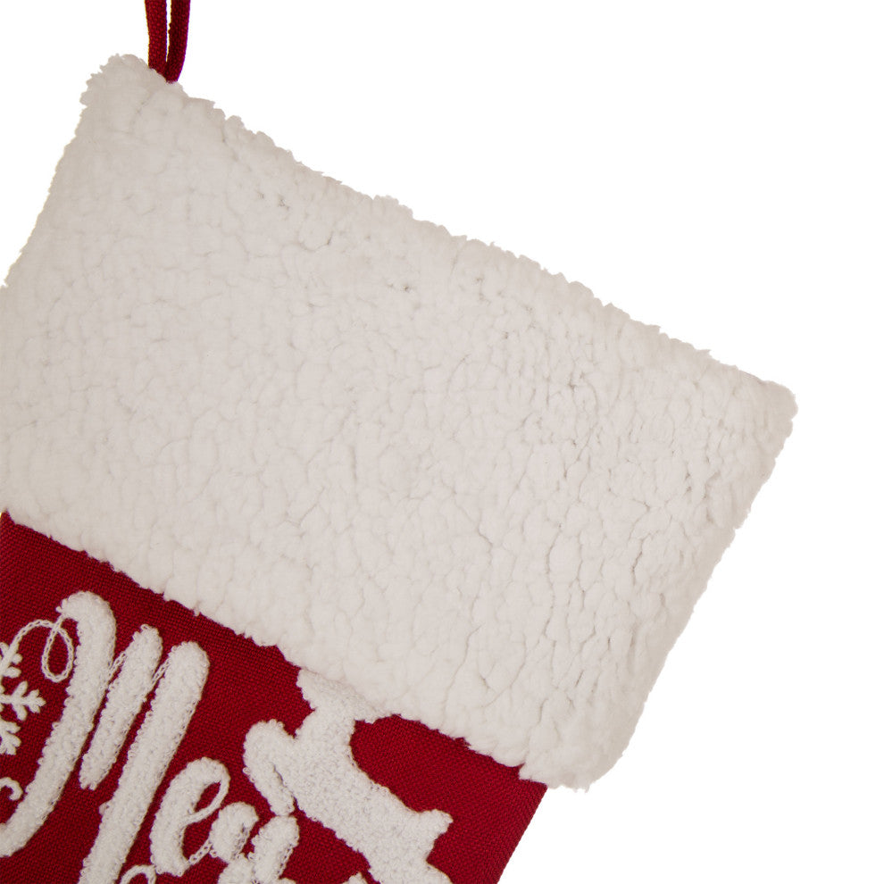 Set of 3 Fabric Christmas Decoration, Stocking and Tree Skirt