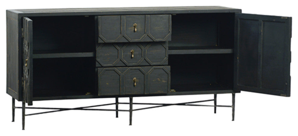 Black Octagon Modern Sideboard