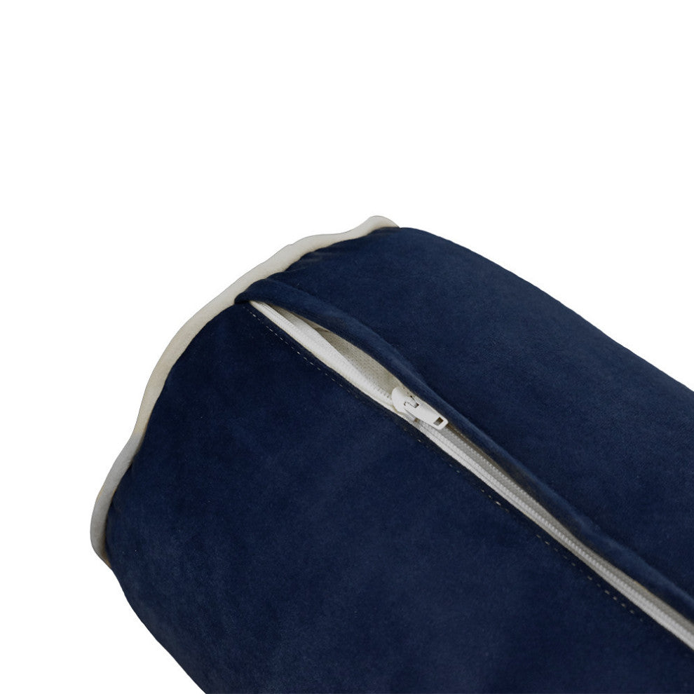 STYLE V6 Full Velvet ContrastPipe Indoor Daybed Bolster Pillow |COVER ONLY|AD373