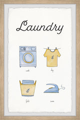 "Wash Dry Fold Iron" Framed Painting Print, 16x24