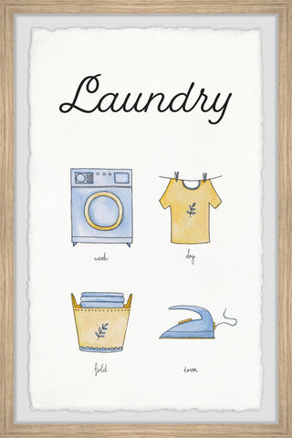 "Wash Dry Fold Iron" Framed Painting Print, 16x24
