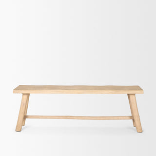 Sekou Light Brown Wooden Craftsman Bench