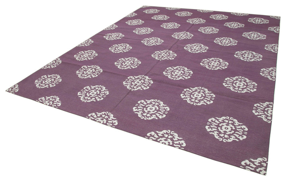 Rug N Carpet - Handmade Wool 9' 1'' x 11' 10'' Flatweave Dhurrie Kilim Rug