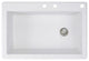 Radius 33" silQ Granite Drop-in Single Bowl Kitchen Sink with 3 Holes in White