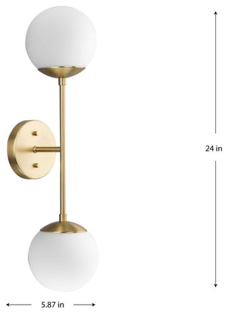 Haas Collection 2-Light Mid-Century Modern Wall Sconce, Brushed Bronze