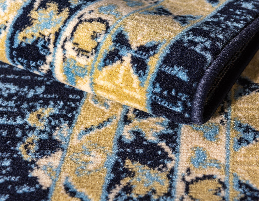 Unique Loom Navy Blue Oasis Taftan 5' 0 x 8' 0 Area Rug