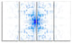 Blue Butterfly Outline on White, Abstract Wall Art Canvas, 48"x28", 4 Panels