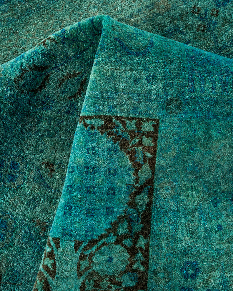 Fine Vibrance, One-of-a-Kind Handmade Area Rug Light Blue, 14'4"x12'4"