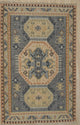 Blue Contemporary Classic High low Kilim Area Rug