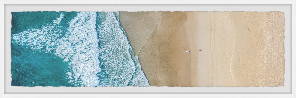"Tired Surfer" Framed Painting Print, 45x15