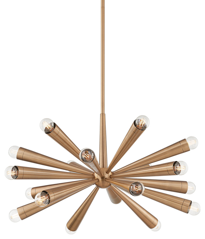 18-Light Chandelier, Patina Brass