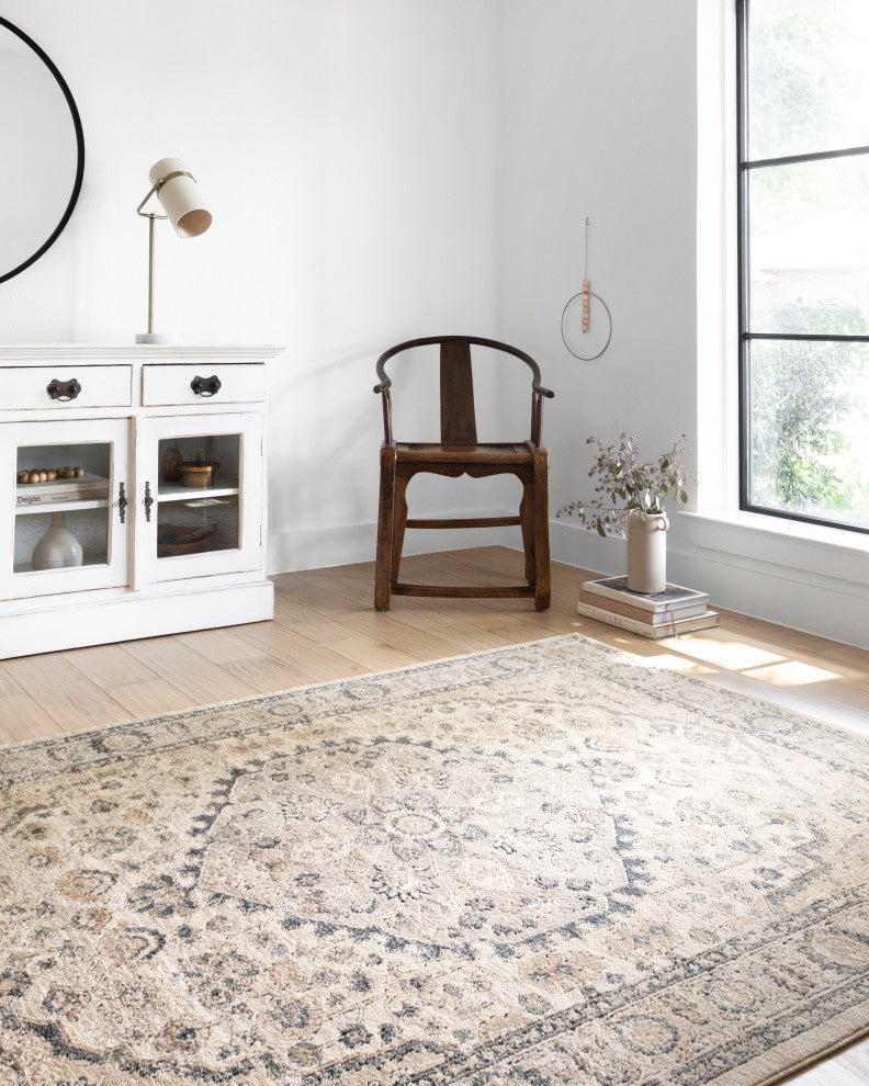 Teagan TEA-01 Area Rug, Natural/Gray, 2'8"x7'6"