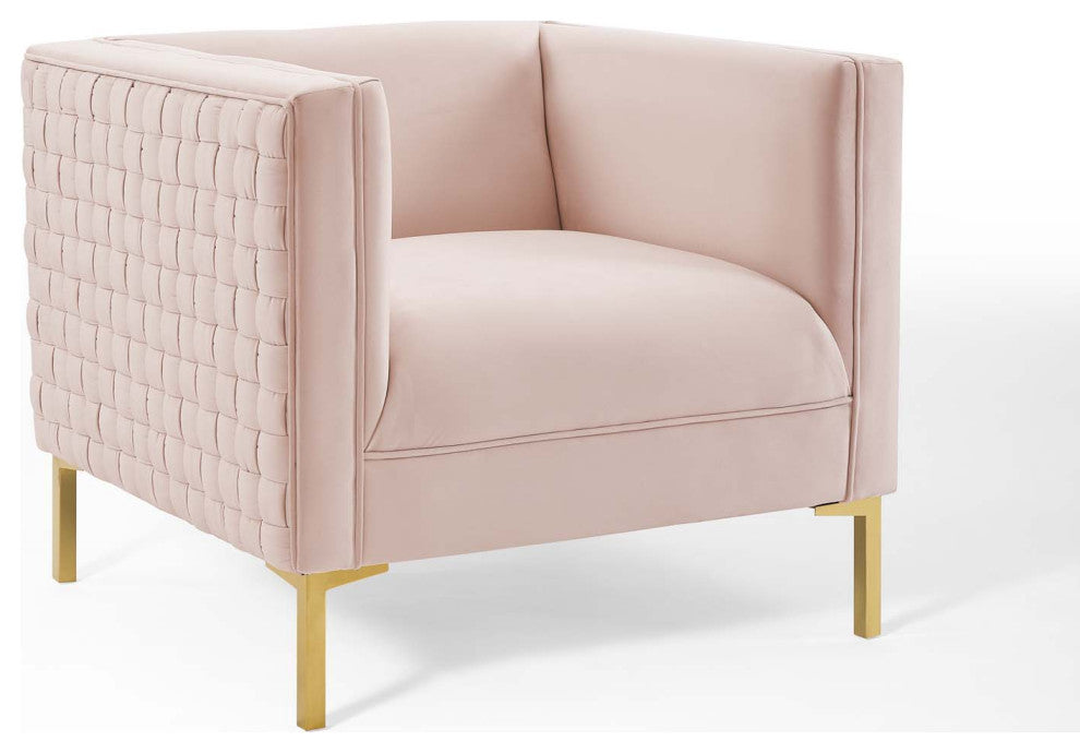 Resonate Performance Velvet Armchair - Pink