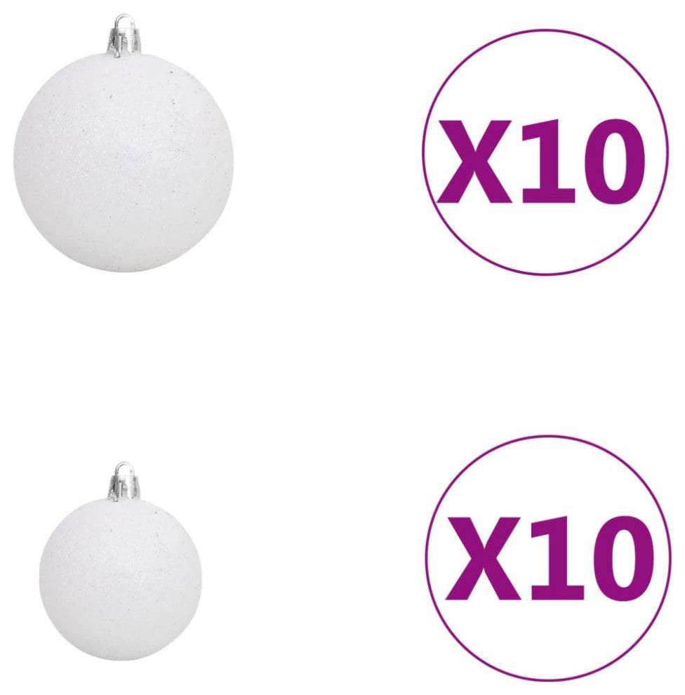 vidaXL Artificial Pre-lit Christmas Tree with Ball Set Xmas Decoration White