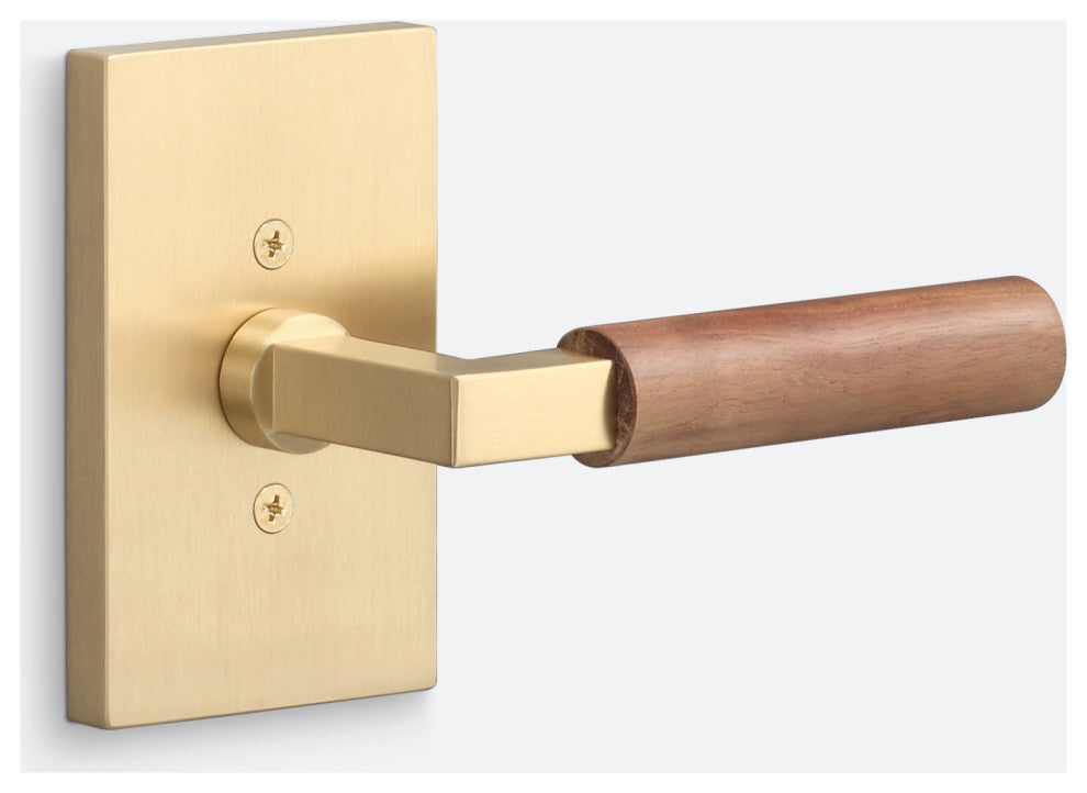 Levanto Dummy Rosette, Satin Brass, Walnut Grip