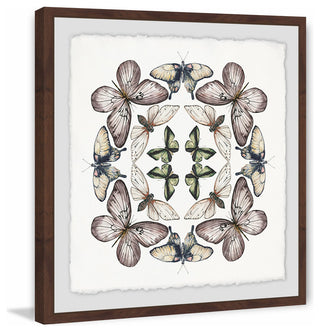 "Concentric Butterflies" Framed Painting Print, 12"x12"